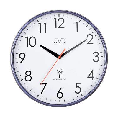 Rádiom riadené tiché hodiny JVD RH502.2 (30,5 cm) – modré, plynulý chod Rádiom riadené tiché hodiny JVD RH502.2 (30,5 cm) – modré, plynulý chod