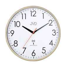 Rádiom riadené nástenné hodiny JVD RH502.1 – hnedý rám, tichý chod sweep, 30 cm Rádiom riadené nástenné hodiny JVD RH502.1 – hnedý rám, tichý chod sweep, 30 cm