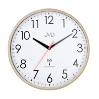Rádiom riadené nástenné hodiny JVD RH502.2 – modrý rám, tichý chod sweep, 30 cm