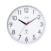 Rádiom riadené nástenné hodiny s tichým chodom JVD RH502.3, biele – 30,5 cm