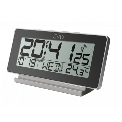 Rádiom riadený digitálny budík JVD RB3523.2 (17 cm) – čierno-strieborný Rádiom riadený digitálny budík JVD RB3523.2 (17 cm) – čierno-strieborný
