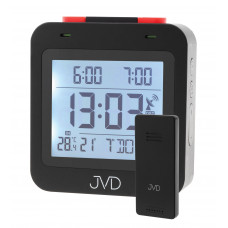 Rádiom riadený budík JVD RB3552.2 čierny s teplomerom a LED podsvietením Rádiom riadený budík JVD RB3552.2 čierny s teplomerom a LED podsvietením