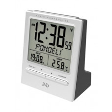Rádiom riadený budík JVD RB9299.1 biely s LED podsvietením a teplomerom