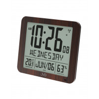 Rádiom riadené digitálne hodiny JVD DH9335.2 s teplomerom a vlhkomerom, hnedé