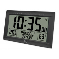 Rádiom riadené digitálne hodiny s budíkom JVD čierne RB9075.1, 41cm