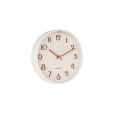 Drevené nástenné hodiny Karlsson 5808WH – lipové drevo, tichý chod, 22 cm Drevené nástenné hodiny Karlsson 5808WH – lipové drevo, tichý chod, 22 cm
