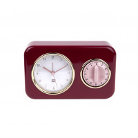 Kuchynské hodiny s časovačom Present Time Nostalgia, PT2970RD, 17cm Kuchynské hodiny s časovačom Present Time Nostalgia, PT2970RD, 17cm