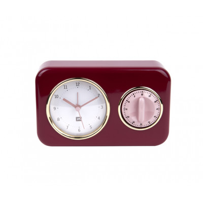 Kuchynské hodiny s časovačom Present Time Nostalgia, PT2970RD, 17cm