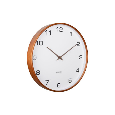 Nástenné hodiny Karlsson KA5993WH v ráme z lipového dreva – 40 cm, tichý chod