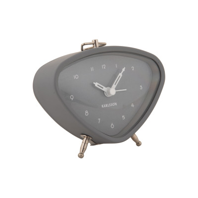 Karlsson KA5946GY Triangle budík 12 cm | Moderný sivý budík s tichým chodom