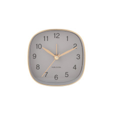Cestovný budík Karlsson KA5957GY Travel Square – sivý, tichý chod sweep, 9 cm
