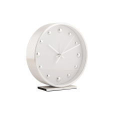 Karlsson KA5970WH Shiny Dots budík 16 cm | Elegantný biely budík s tichým chodom