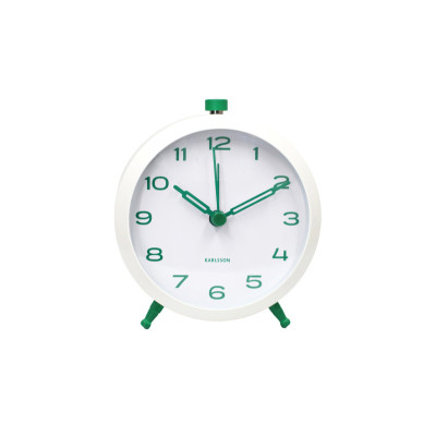 Budík Button Retro Karlsson KA6143GR, 10cm