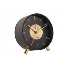 Budík Karlsson 5919BK – moderný čierny budík 12 cm