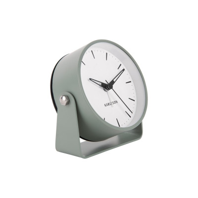 Dizajnový kovový budík Karlsson Calm KA5937GR – šedý nefrit, 11 cm Dizajnový kovový budík Karlsson Calm KA5937GR – šedý nefrit, 11 cm