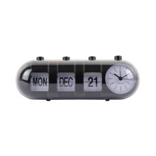 Budík Retro Tube Calendar Flip Karlsson KA6045BK, 10cm