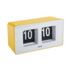 Dizajnové preklápacie hodiny Karlsson Funky Flip KA6042BY – retro horčicovo žlté, 14 cm