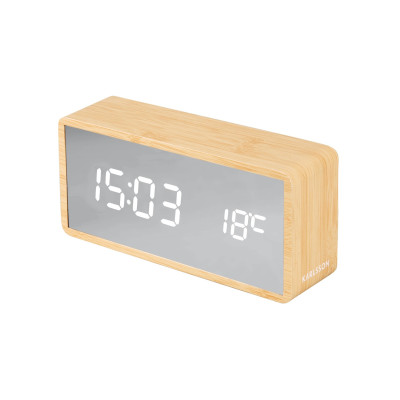 Dizajnový LED budík a stolové hodiny Karlsson KA5879WD s USB napájaním, bambusový dekór Dizajnový LED budík a stolové hodiny Karlsson KA5879WD s USB napájaním, bambusový dekór