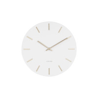 Minimalistické kovové hodiny Karlsson KA5821WH Charm Small – biele so zlatými detailmi, 30 cm