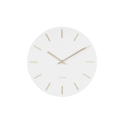 Minimalistické kovové hodiny Karlsson KA5821WH Charm Small – biele so zlatými detailmi, 30 cm Minimalistické kovové hodiny Karlsson KA5821WH Charm Small – biele so zlatými detailmi, 30 cm
