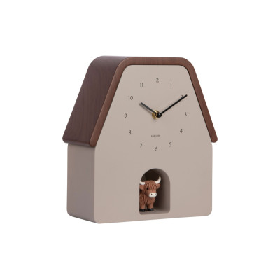 Nástenné hodiny Highland Cow Cuckoo Karlsson KA6162WG, šedá