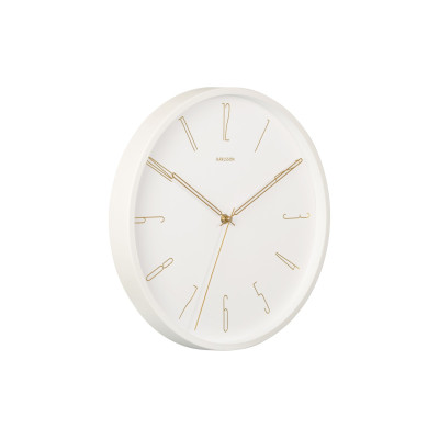 Elegantné kovové nástenné hodiny Karlsson KA5898WH – biele, tichý chod sweep, 35 cm
