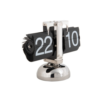 Stolové preklápacie hodiny Karlsson Small Flip KA5955SI – strieborné, 20,5 cm Stolové preklápacie hodiny Karlsson Small Flip KA5955SI – strieborné, 20,5 cm