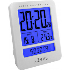 Rádiom riadené digitálne budíky LAVVU LAR0020 Duo White s českým kalendárom – biele
