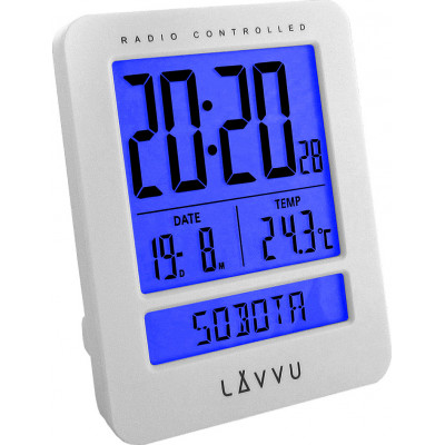 Rádiom riadené digitálne budíky LAVVU LAR0020 Duo White s českým kalendárom – biele Rádiom riadené digitálne budíky LAVVU LAR0020 Duo White s českým kalendárom – biele