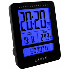 Rádiom riadený budík LAVVU LAR0021 Duo Black 2 budíky s češtinou