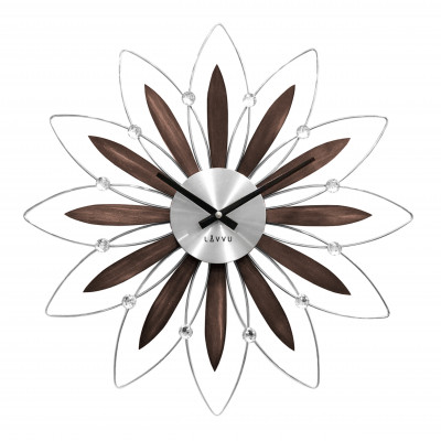 Drevené strieborné hodiny LAVVU CRYSTAL Flower LCT1110, 50cm Drevené strieborné hodiny LAVVU CRYSTAL Flower LCT1110, 50cm