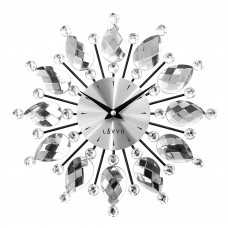 Nástenné hodiny LAVVU LCT1120 CRYSTAL Flower Strieborné, 33 cm Nástenné hodiny LAVVU LCT1120 CRYSTAL Flower Strieborné, 33 cm