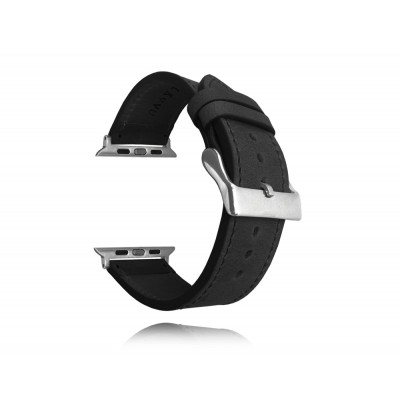 Čierny kožený remienok Top Grain pre APPLE WATCH Lavvu LSXABS1, 38-40 mm 