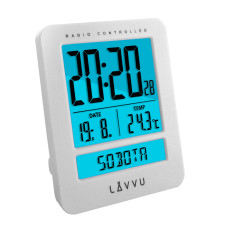 Rádiom riadené digitálne budíky LAVVU LAR0020 Duo White s českým kalendárom – biele Rádiom riadené digitálne budíky LAVVU LAR0020 Duo White s českým kalendárom – biele