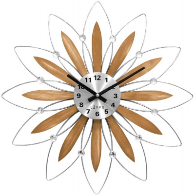 Drevené hodiny LAVVU CRYSTAL Flower LCT1115, 50 cm