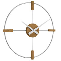 Drevené strieborné hodiny Vlaha VCT1051, 50 cm
