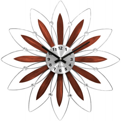 Drevené hodiny LAVVU CRYSTAL Flower LCT1114, 50 cm