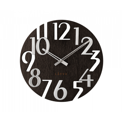Nástenné hodiny Lavvu LCT1010 STYLE Black Wood, 40cm Nástenné hodiny Lavvu LCT1010 STYLE Black Wood, 40cm