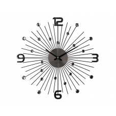 Nástenné hodiny LAVVU LCT1071 CRYSTAL Sun Antracit, 49 cm