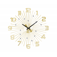 Nástenné hodiny LAVVU LCT1152 CRYSTAL Sun zlaté, 49 cm
