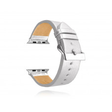 Strieborný kožený remienok Minet MSXAZS1 TOP GRAIN pre hodinky APPLE WATCH, 38-40 mm Strieborný kožený remienok Minet MSXAZS1 TOP GRAIN pre hodinky APPLE WATCH, 38-40 mm