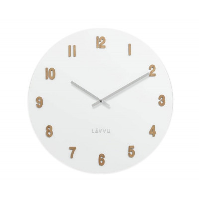 Veľké biele drevené hodiny LAVVU WHITE LCT4070, 50 cm Veľké biele drevené hodiny LAVVU WHITE LCT4070, 50 cm