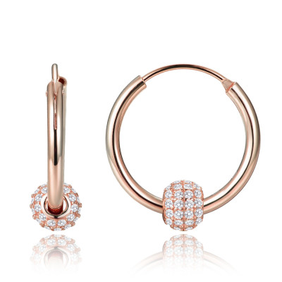Elegantné pozlátené strieborné náušnice so zirkónmi Minet JMAS0322RE00 Elegantné pozlátené strieborné náušnice so zirkónmi Minet JMAS0322RE00