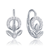 Elegantné strieborné náušnice kvety s bielymi zirkónmi Minet JMAS0248SE00 Elegantné strieborné náušnice kvety s bielymi zirkónmi Minet JMAS0248SE00