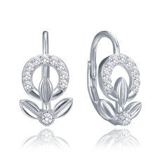 Elegantné strieborné náušnice kvety s bielymi zirkónmi Minet JMAS0248SE00 Elegantné strieborné náušnice kvety s bielymi zirkónmi Minet JMAS0248SE00