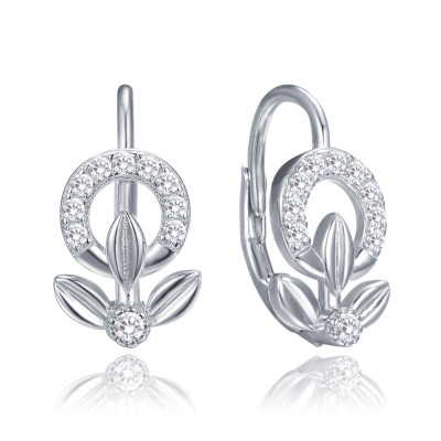 Elegantné strieborné náušnice kvety s bielymi zirkónmi Minet JMAS0248SE00 Elegantné strieborné náušnice kvety s bielymi zirkónmi Minet JMAS0248SE00