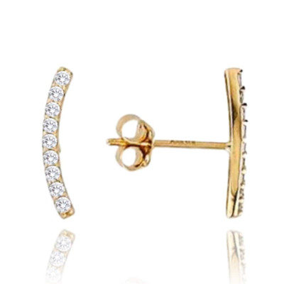 Elegantné zlaté náušnice s bielymi zirkónmi Minet JMG0146WGE00 Elegantné zlaté náušnice s bielymi zirkónmi Minet JMG0146WGE00