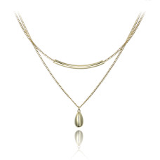 Elegantný pozlátený dvojitý strieborný náhrdelník Minet JMAS0294GN47