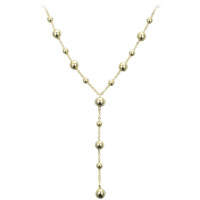 Elegantný pozlátený strieborný náhrdelník s guľôčkami Minet JMAS0313GN47 Elegantný pozlátený strieborný náhrdelník s guľôčkami Minet JMAS0313GN47
