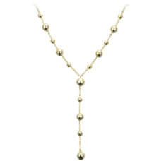 Elegantný pozlátený strieborný náhrdelník s guľôčkami Minet JMAS0313GN47 Elegantný pozlátený strieborný náhrdelník s guľôčkami Minet JMAS0313GN47